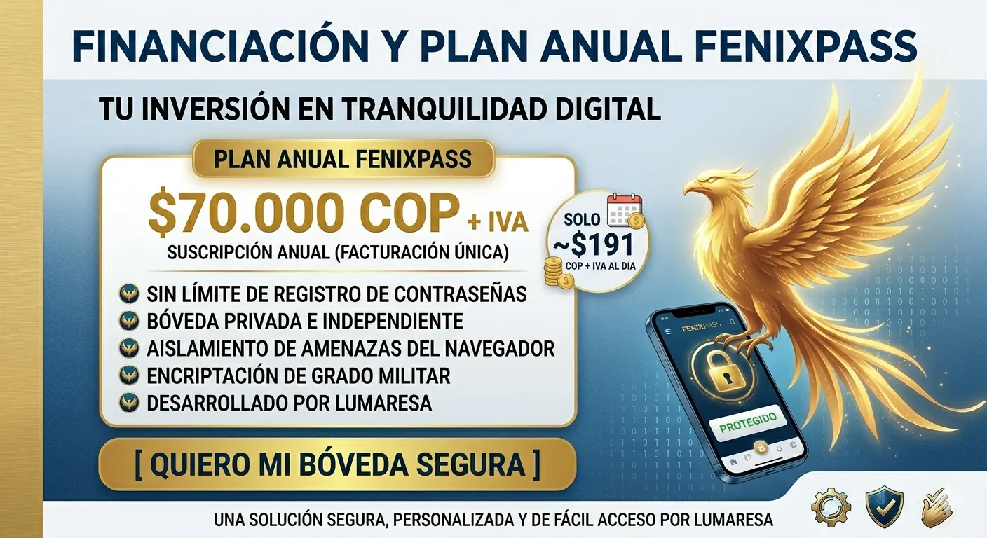 Plan Anual FenixPass: $70.000 COP + IVA